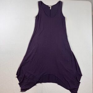 Soma Soft Slub Terry Scarf Hem Midi Sleeveless Dress Purple